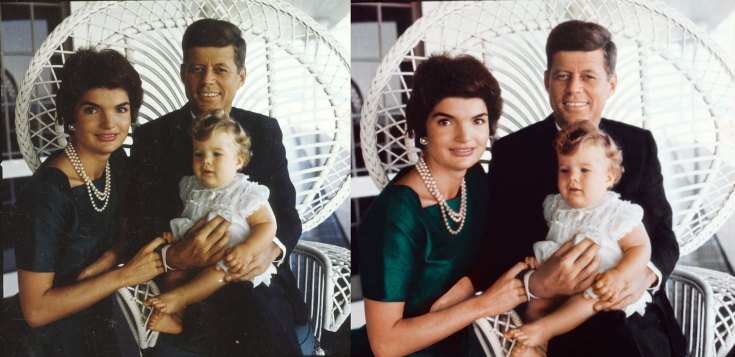 Jacques Lowe captured this portrait of the Kennedys with their daughter, Caroline, during his first session with the family in the summer of 1958.