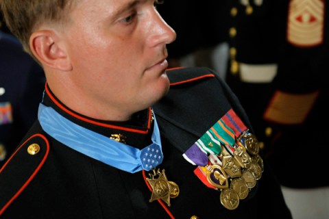 Marine Sgt. Meyer after receiving the Medal of Honor from Obama at the White House in Washington