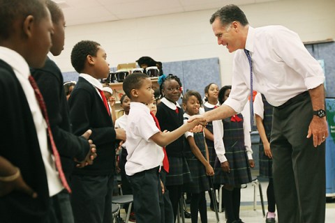 Romney Visits Philadelphia Charter School