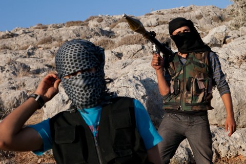Fighters loyal to the Free Syrian Army (