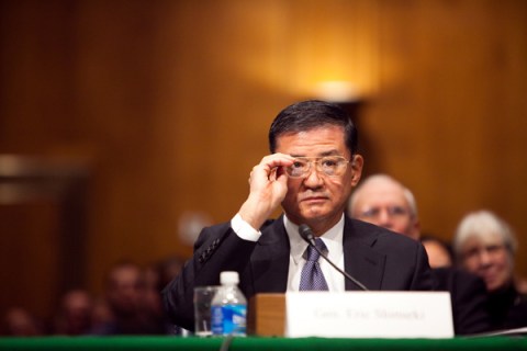  Gen. Eric Shinseki testifies during his confirmation hearing to head the Department of Veterans Affairs on January 14, 2009. 