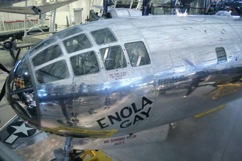 The cockpit area of the restored Enola G