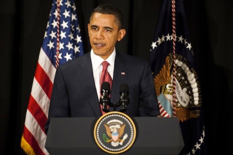 US President Barack Obama makes a statem