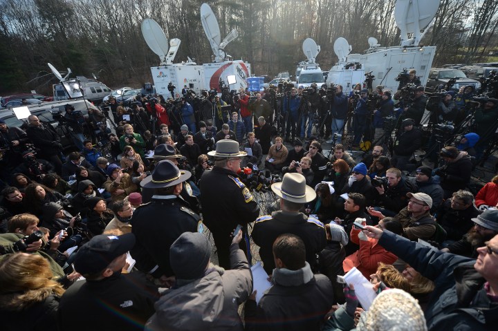 image: Connecticut State Police Lieutenant Paul Vance holds a press conference on Saturday Dec. 15, 2012, following Friday's shooting in Newtown, Conn., at Sandy Hook Elementary.
