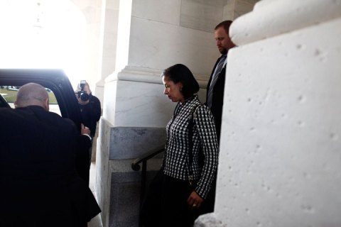 Susan Rice discusses Benghazi with Republican critics in Senate