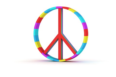 Colorful Peace Symbol on White Background