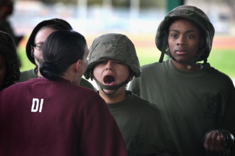 Women Attend Marine Boot Camp At Parris Island, South Carolina