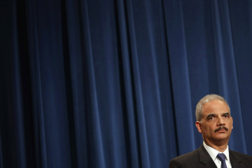 Attorney General Holder Holds Press Conference At Justice Dep't