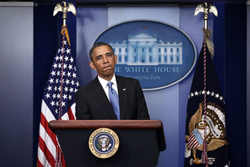 President Obama Takes Questions From The Press During News Conference