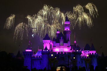 A new fireworks show premieres above the Sleeping Beauty Castle during Disneyland's 50th anniversary party.