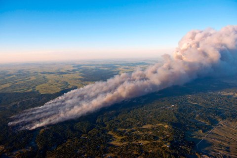 The wildfire in Black Forest community near Colorado Springs, on June 11, 2013.