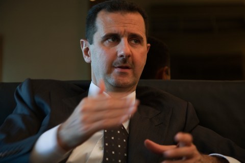 President Bashar Al Assad of Syria in his office