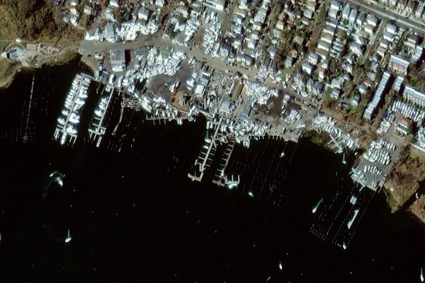Satellite Image of Hurricane Sandy, Richmond Yacht Club, New York, United States