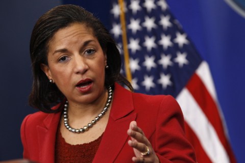 File photo of U.S. Ambassador to the United Nations Rice speaking at the White House in Washington