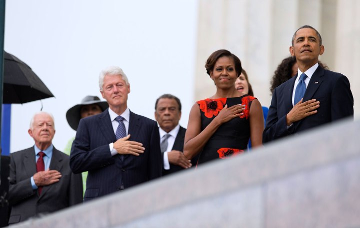 Barack Obama, Bill Clinton, Jimmy Carter, Michelle Obama, Andrew Young
