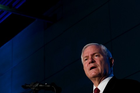 Robert Gates speaks during the "Stand Up for Heroes" at the Ronald Reagan Building and International Trade Center on June 16, 2011 in Washington, D.C.