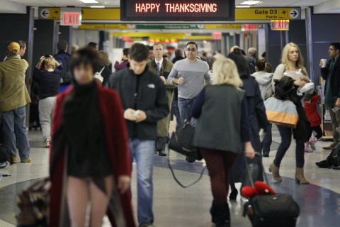 Travelers at LaGuardia Airport in New York, on Nov. 26, 2013.