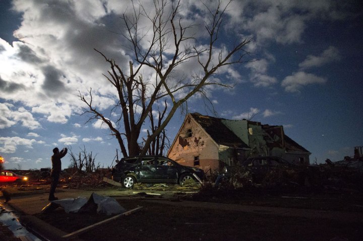 Remains of houses and property destroyed by a tornado in the town of Washington, Ill., on Nov. 17, 2013.