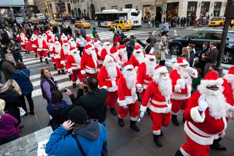 NY Sidewalk Santas